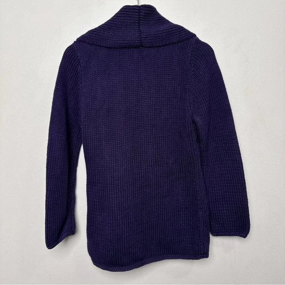 Pure Handknit womens Xsmall/Small Chunky Purple Belt Buckle Cardigan - Picture 14 of 14